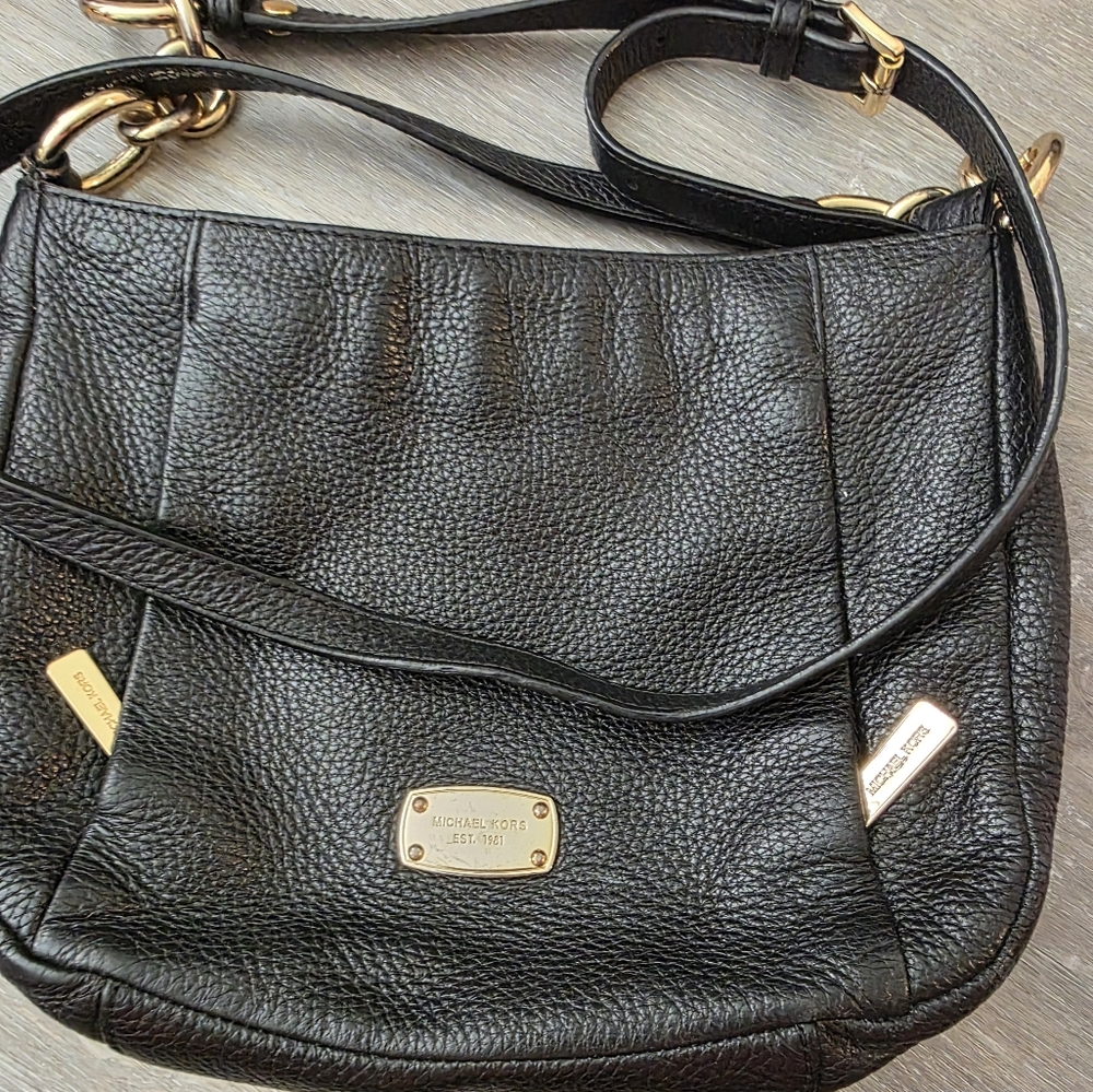 Black Leather Bag by Michael Kors